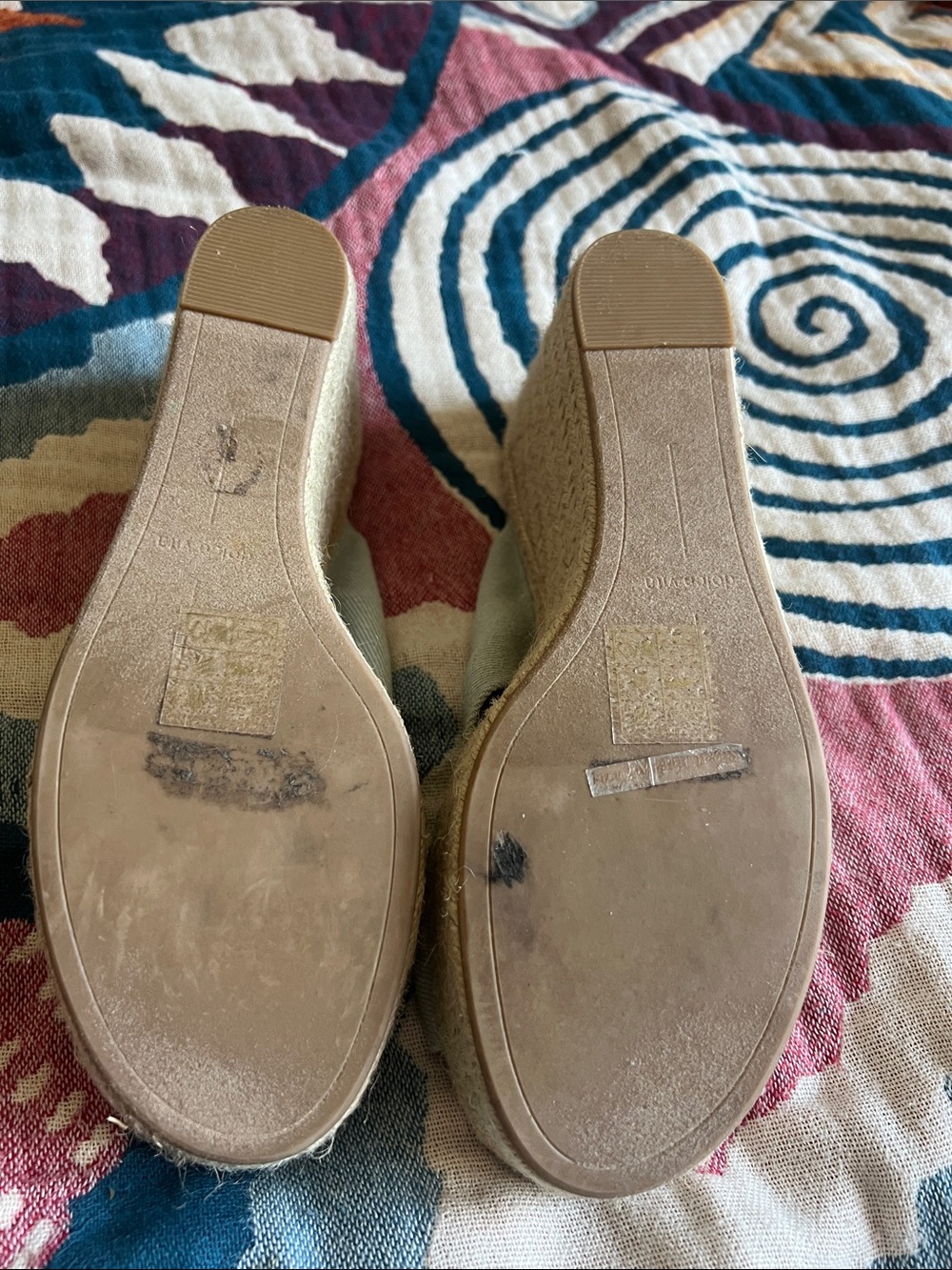 Dolce Vita Light Blue Denim Twisted Espadrille Wedge Slides - Picture 6 of 10